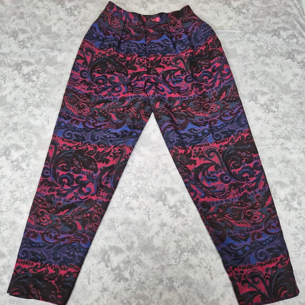 Vintage Paula Saker Tapestry Wool Pants Womens 10 Dark Academia Whimsigoth Boho